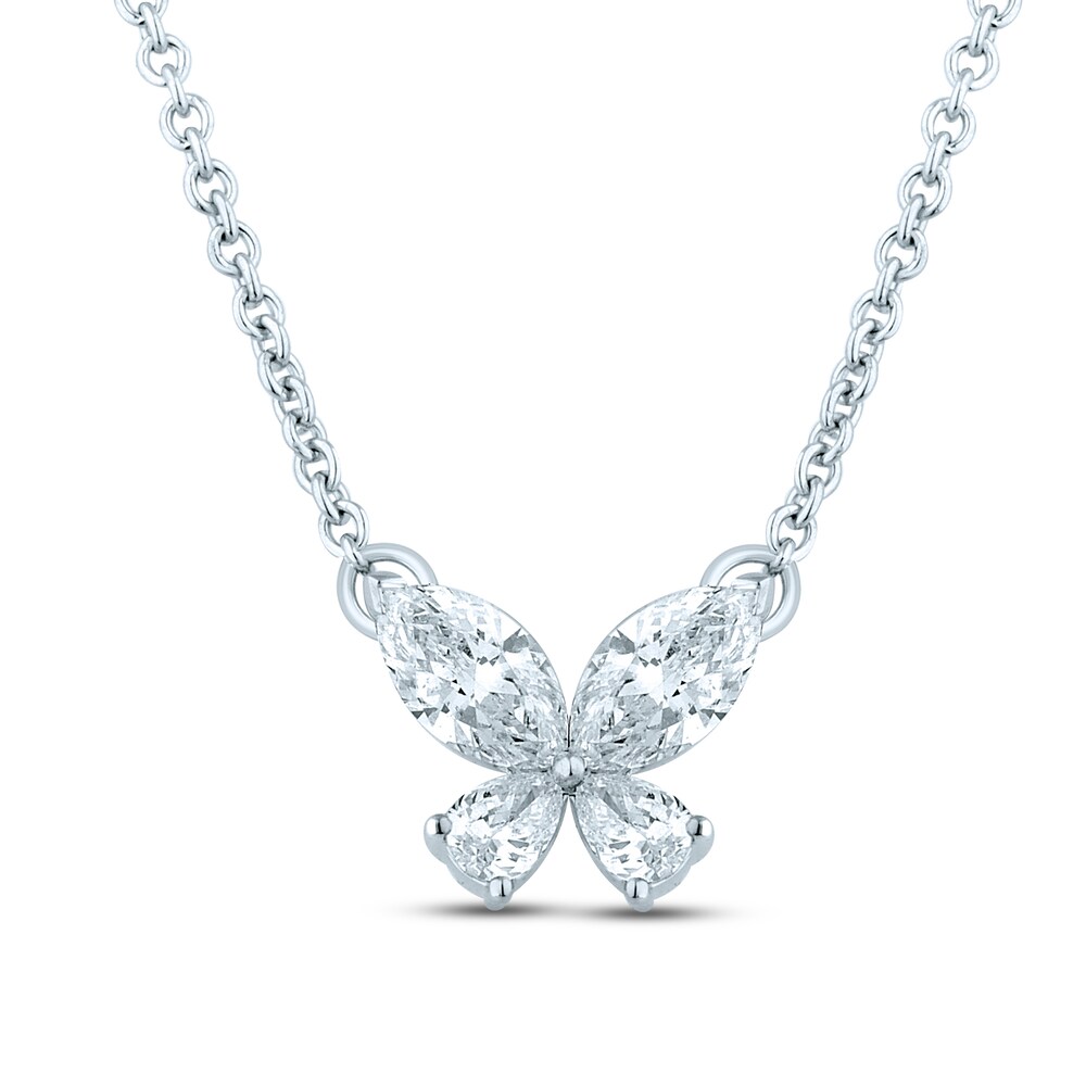 Pnina Tornai Diamond Butterfly Necklace 3/8 ct tw Round 14K White Gold d3m20IQv