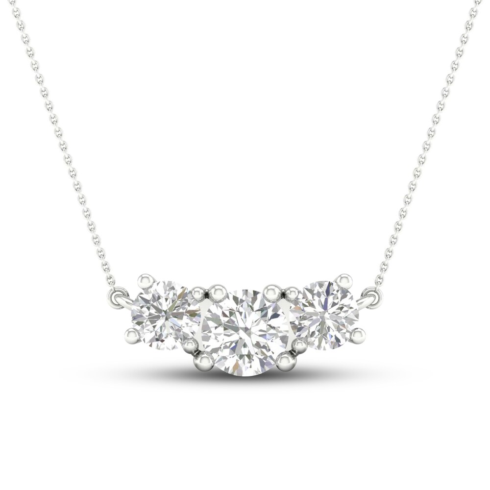 Lab-Created Diamond Necklace 1/2 ct tw Round 14K White Gold d3vY9NuQ