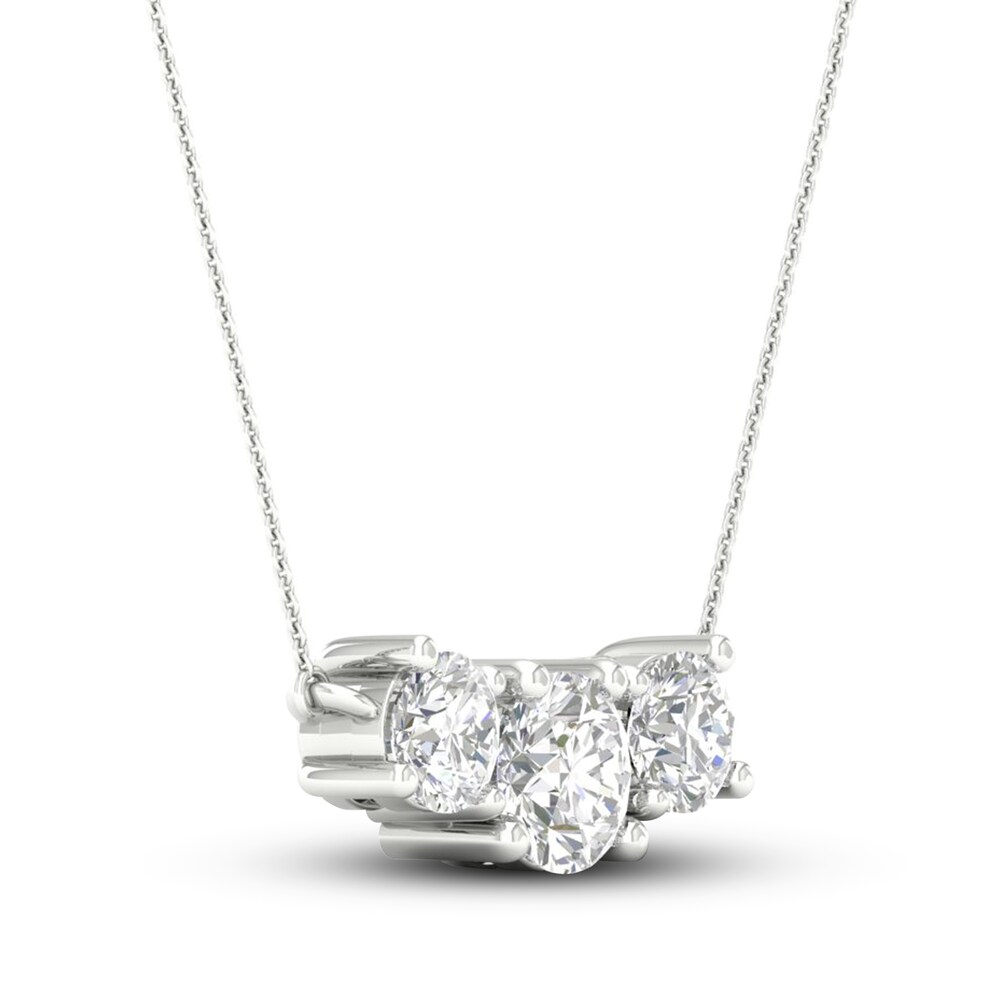 Lab-Created Diamond Necklace 1/2 ct tw Round 14K White Gold d3vY9NuQ