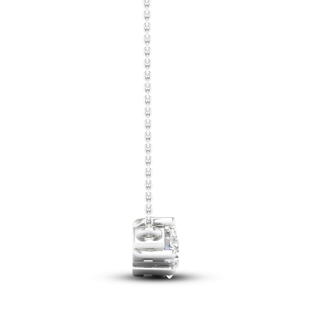 Lab-Created Diamond Necklace 1/2 ct tw Round 14K White Gold d3vY9NuQ