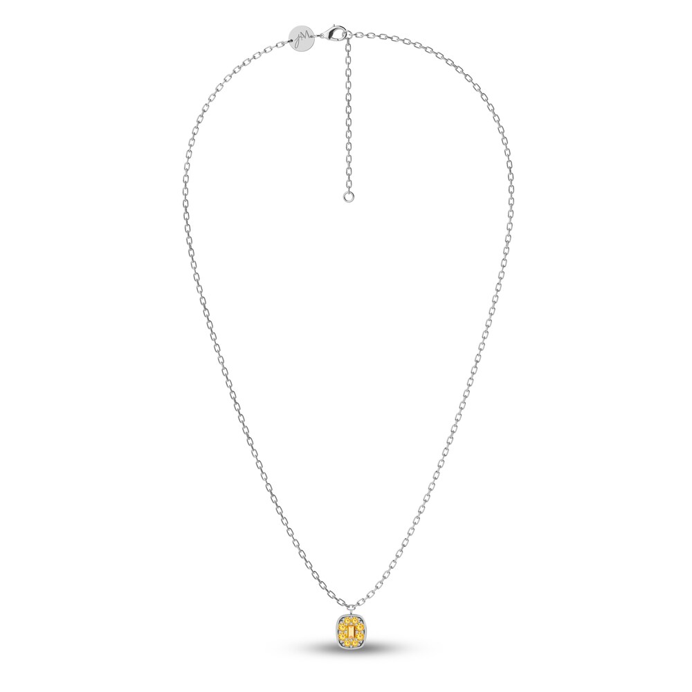 Juliette Maison Natural Citrine Pendant Necklace 10K White Gold d6pDYs0p