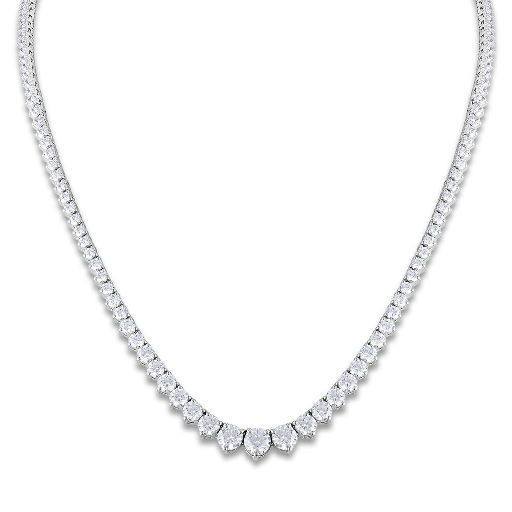 Diamond Necklace 10 ct tw Round 14K White Gold 16" dHQ43lB7