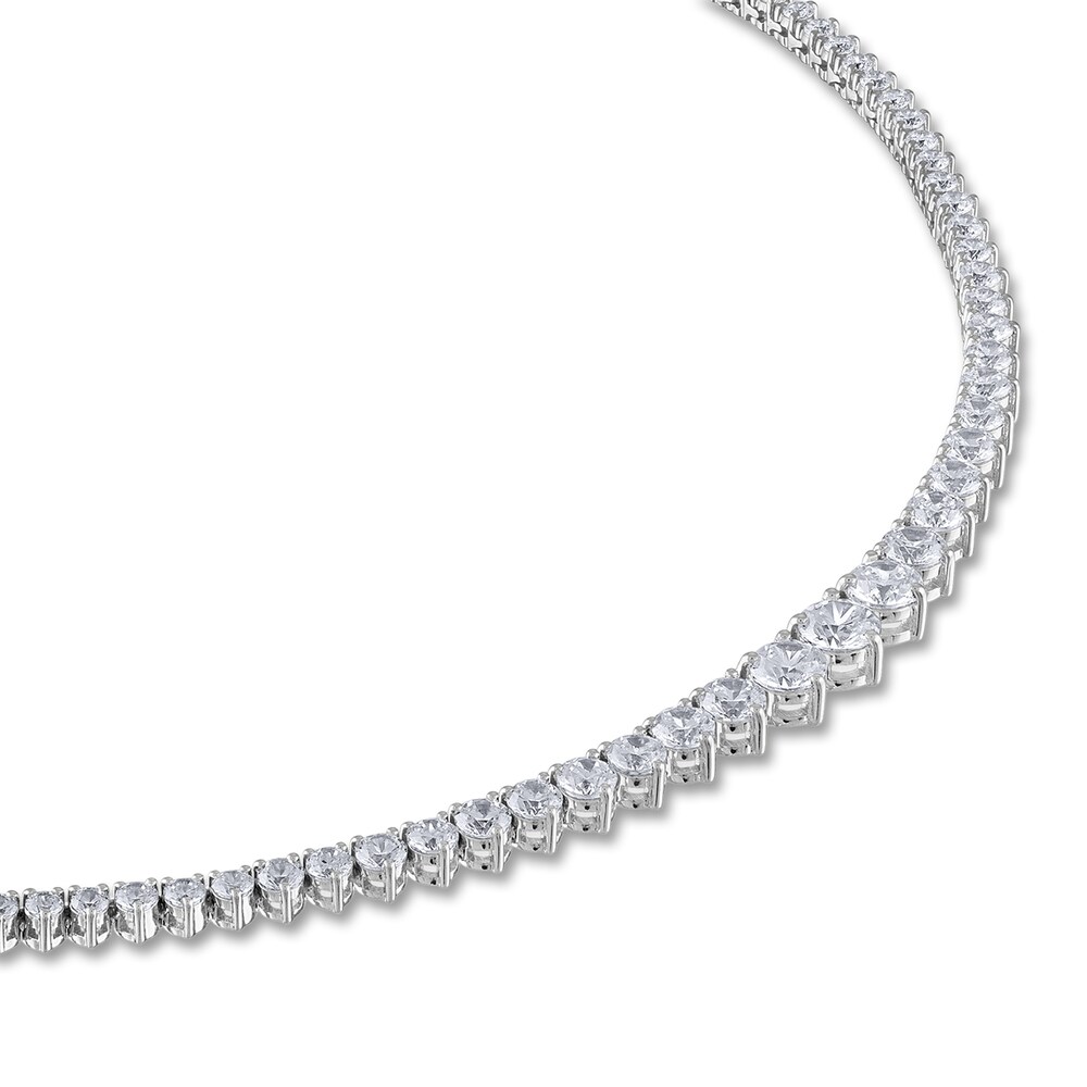 Diamond Necklace 10 ct tw Round 14K White Gold 16\" dHQ43lB7