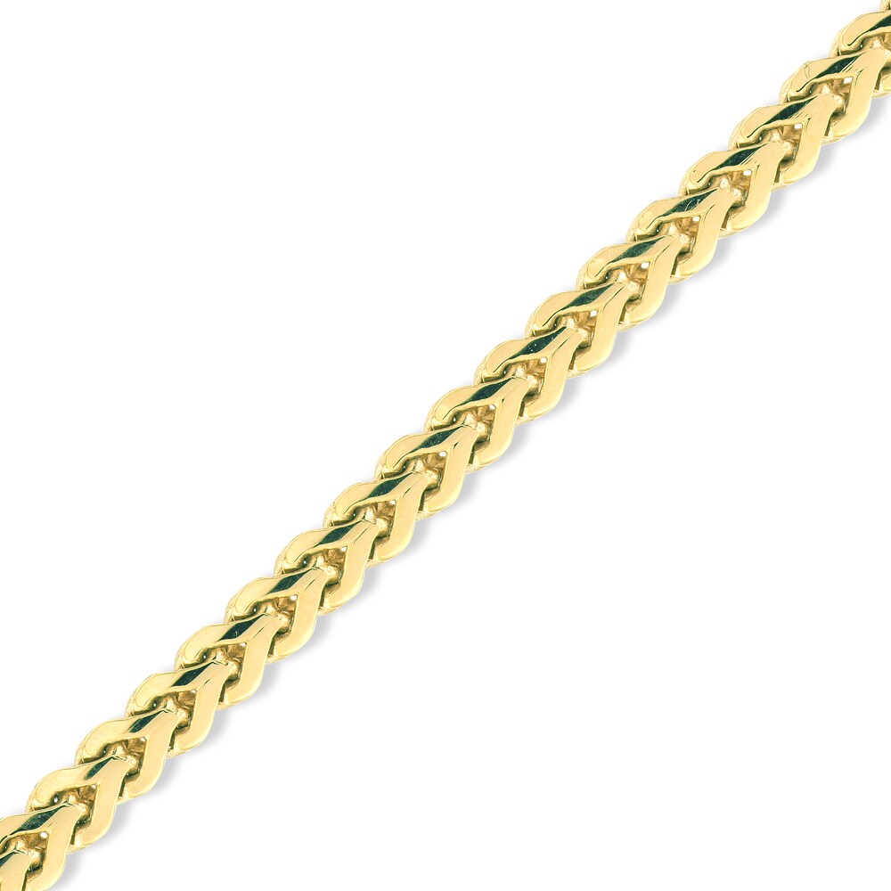 Flat Bombe Franco Chain Necklace 14K Yellow Gold 24\" dKpFnNqZ