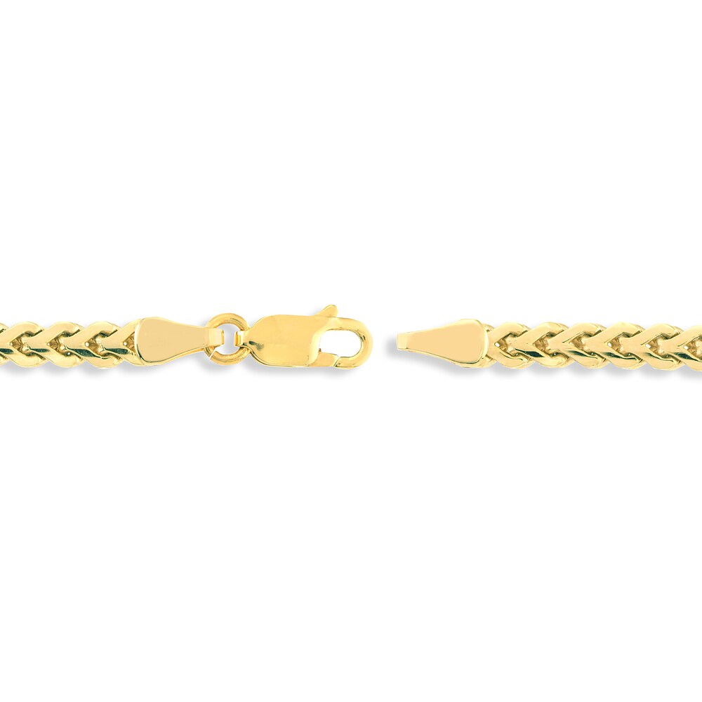 Flat Bombe Franco Chain Necklace 14K Yellow Gold 24\" dKpFnNqZ