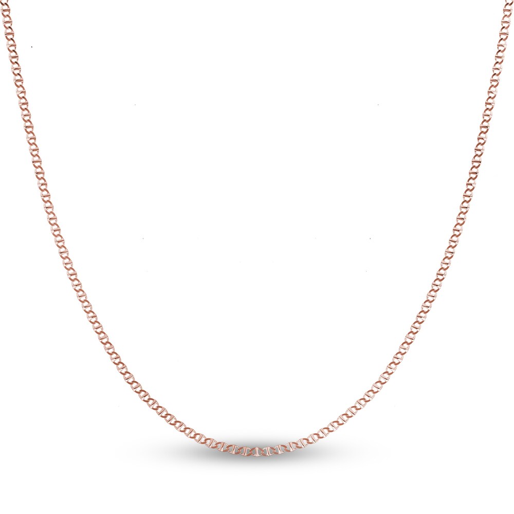 Flat Mariner Chain Necklace 14K Rose Gold 20" dQnNhiCk