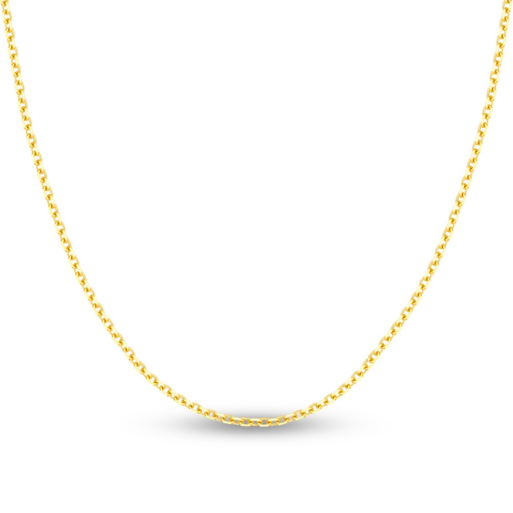 Diamond-Cut Cable Chain Necklace 14K Yellow Gold 18\" dSsyy4xj