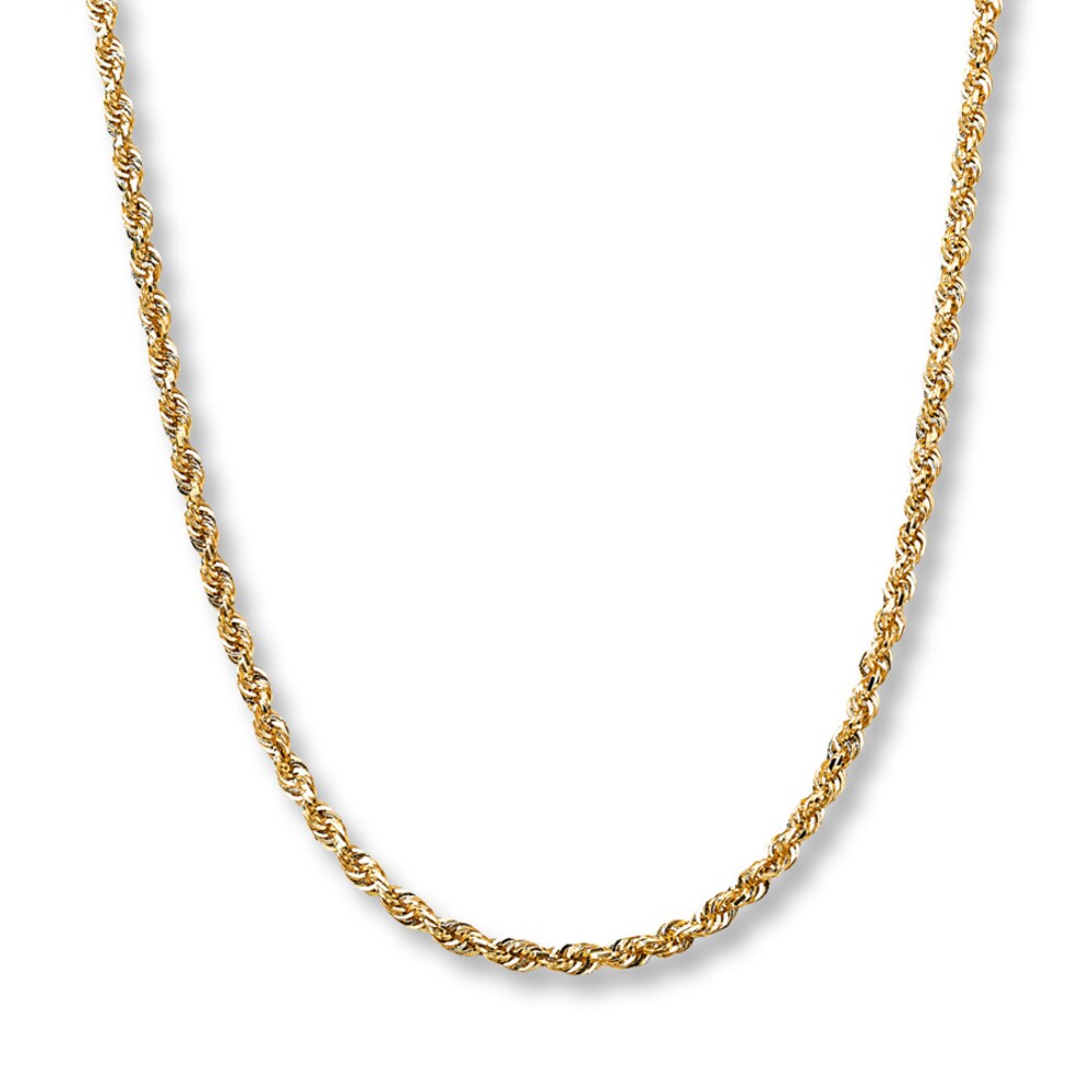 Rope Chain 14K Yellow Gold 24" Length dUb8ZFu3