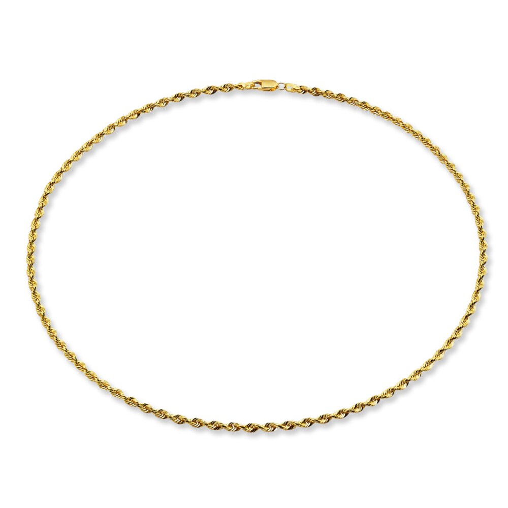 Rope Chain 14K Yellow Gold 24\" Length dUb8ZFu3