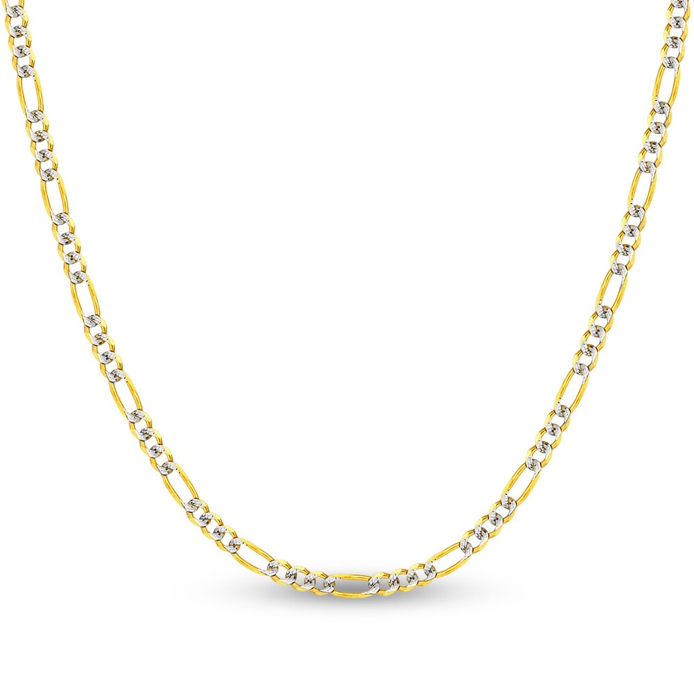 Figaro Chain Necklace 14K Two-Tone Gold 20" dYi1ItJj