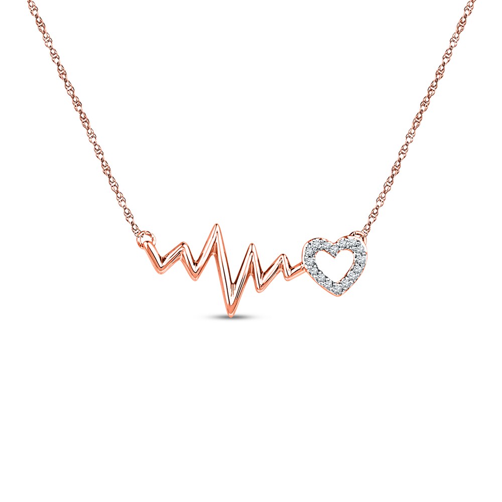 Heartbeat Necklace 1/20 ct tw Diamonds 10K Rose Gold dZODbzLM