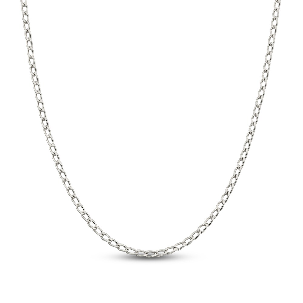 Elongated Link Chain Necklace Sterling Silver dcxpmk6S