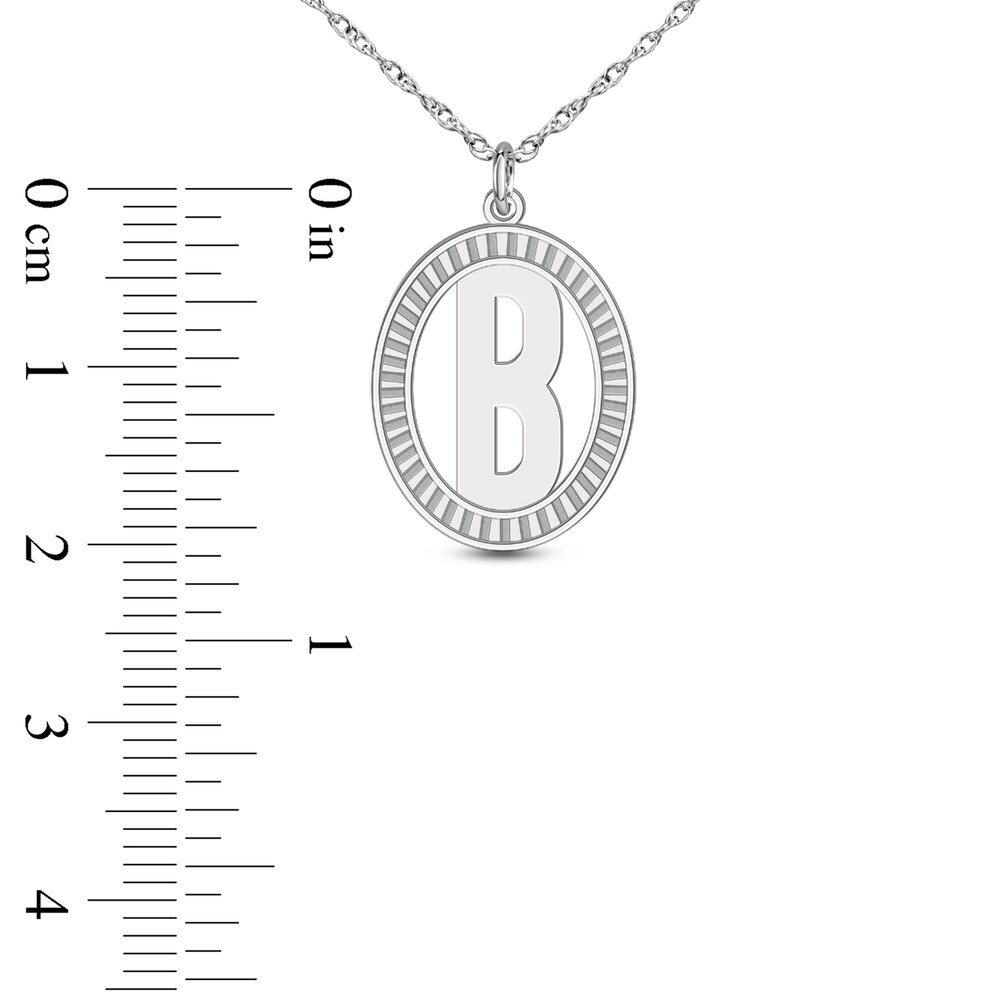 Initial Pendant Necklace Sterling Silver 18\" deYXfFJW