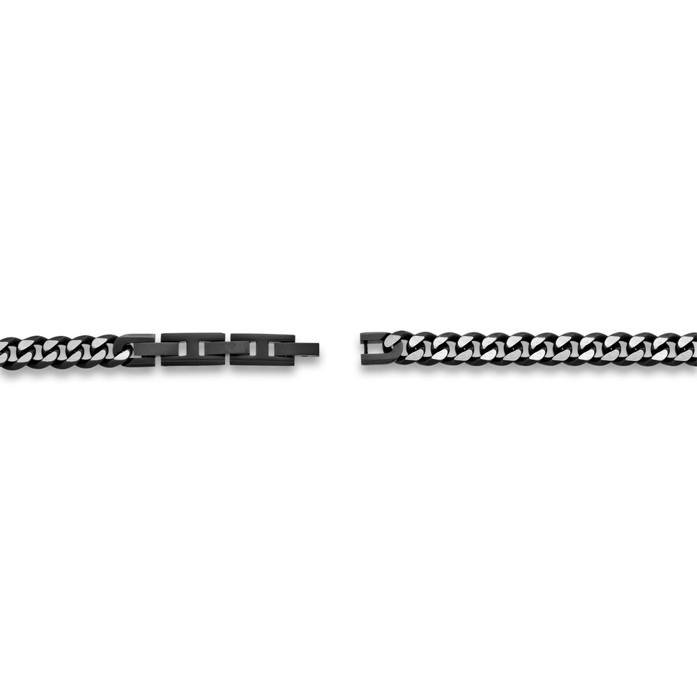 Men\'s Curb Chain Necklace Black-Plated Stainless Steel 8mm 20\" dmgOw7sT