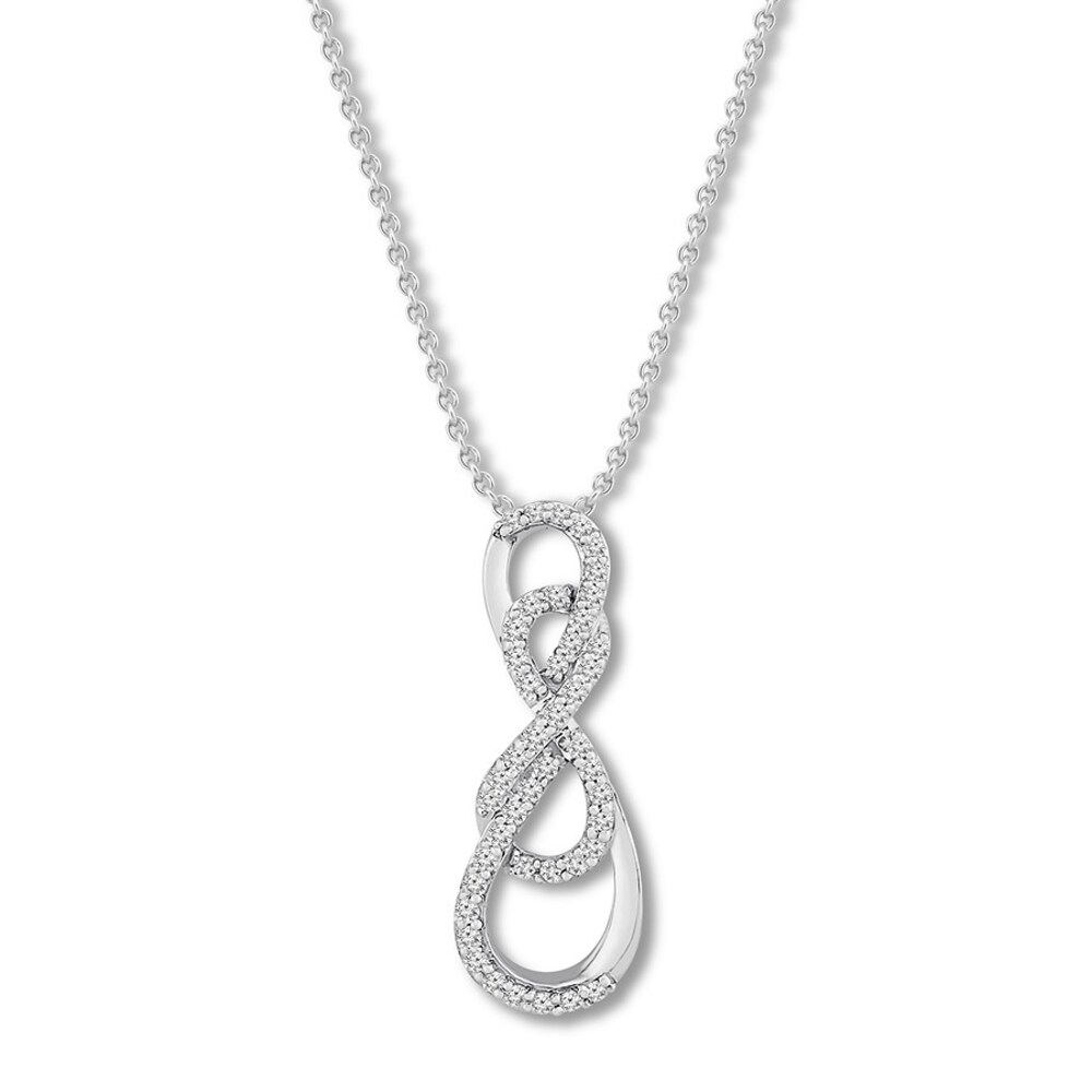 Diamond Necklace 1/4 carat tw Sterling Silver e022L2NW