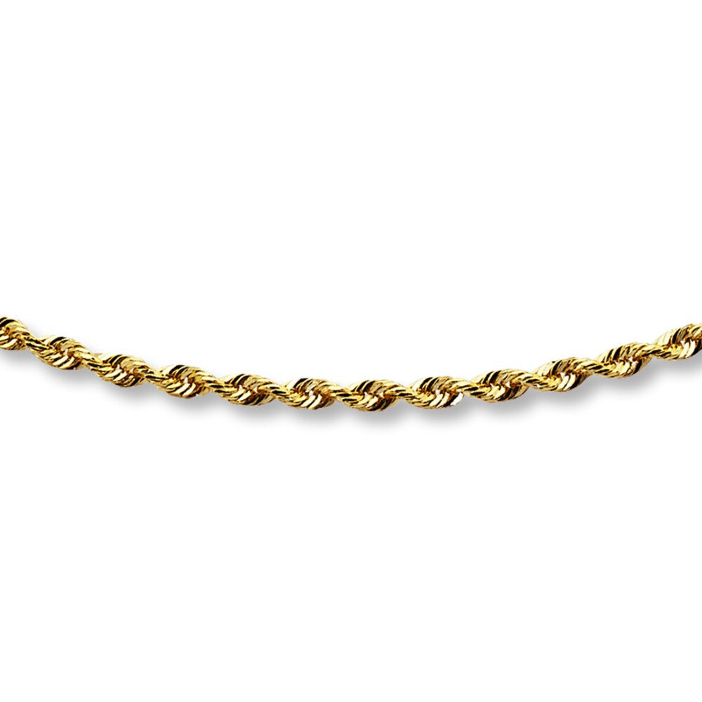 Rope Chain Necklace 14K Yellow Gold 18" Length e44z5GIa