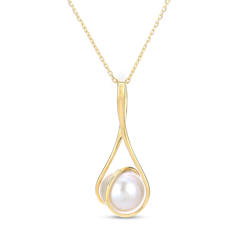 Cultured Freshwater Pearl Necklace 14K Yellow Gold e4o7xWsr