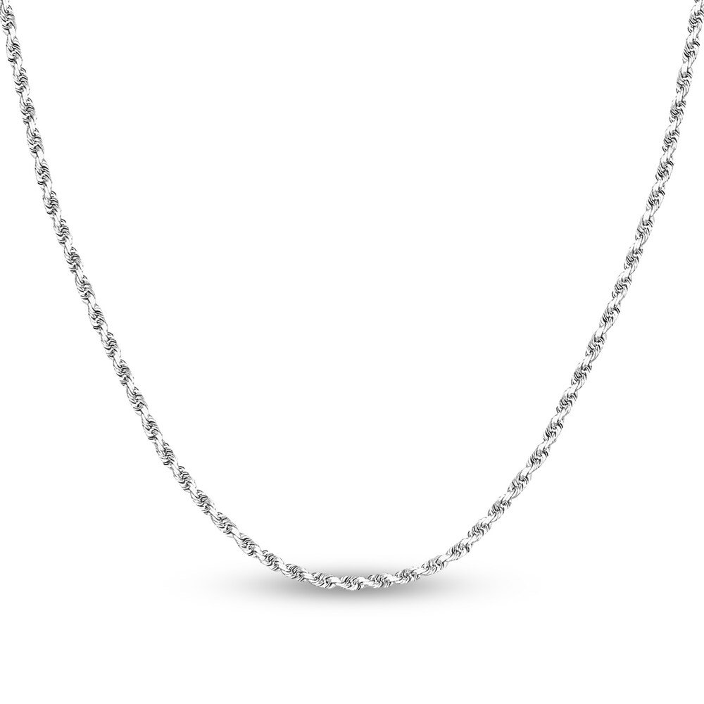 Diamond-Cut Rope Chain Necklace 14K White Gold 22\" e8dcWuoP