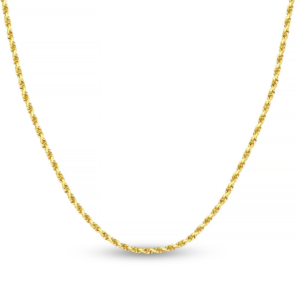 Diamond-Cut Rope Chain Necklace 14K Yellow Gold 16" eC35cVCT