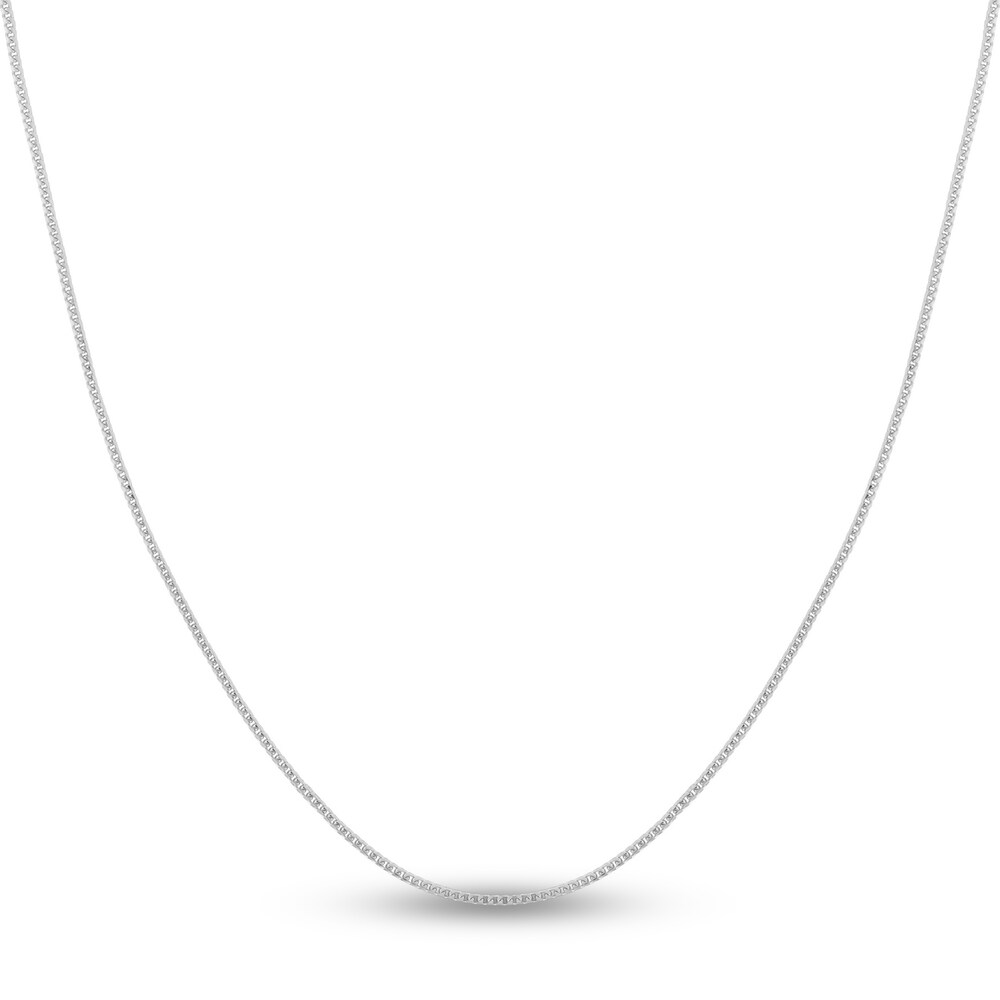Round Franco Chain Necklace 14K White Gold 18" eGloVzWc