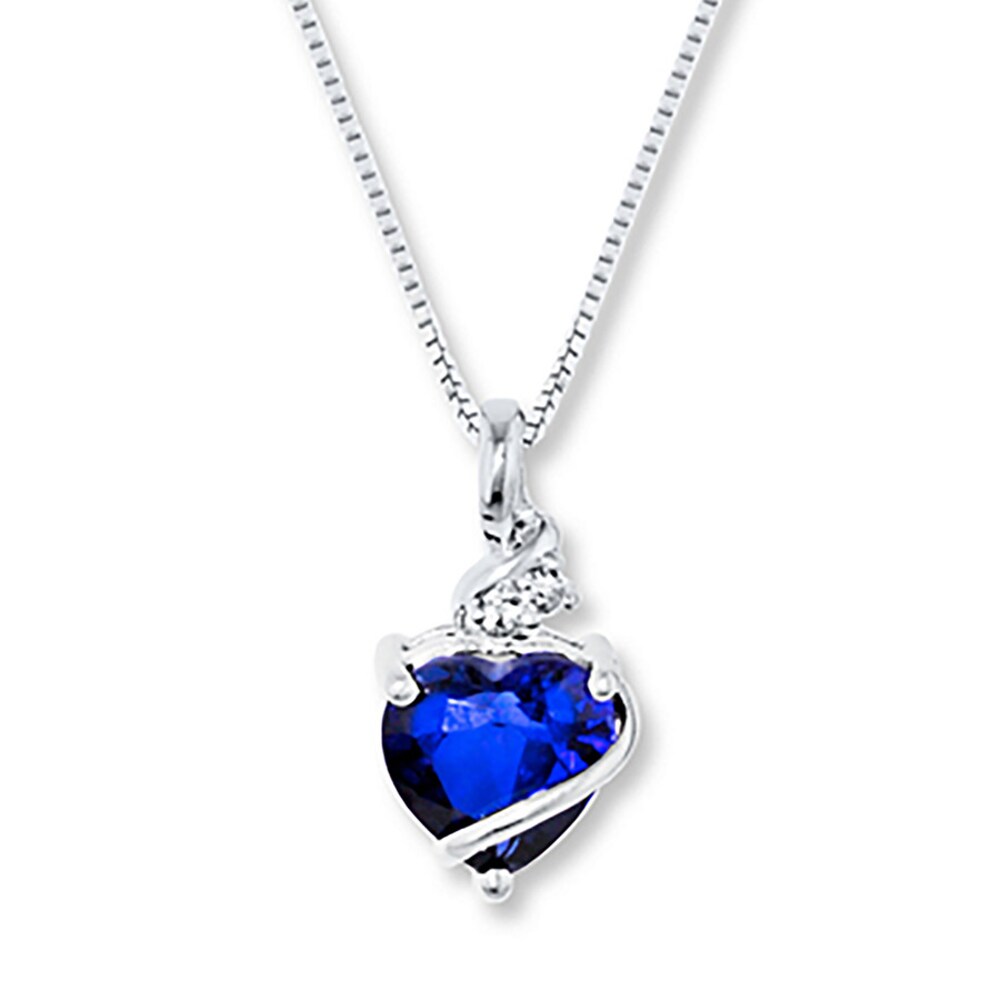 Blue & White Lab-Created Sapphire Sterling Silver Necklace eHIt6XmB [eHIt6XmB]