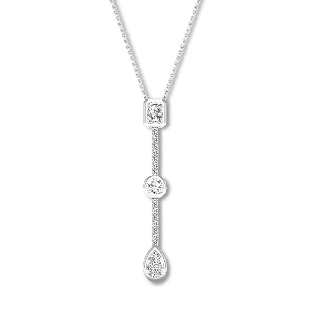 Diamond Drop Necklace 1/2 carat tw Bezel-set 14K White Gold eJFj63Gl