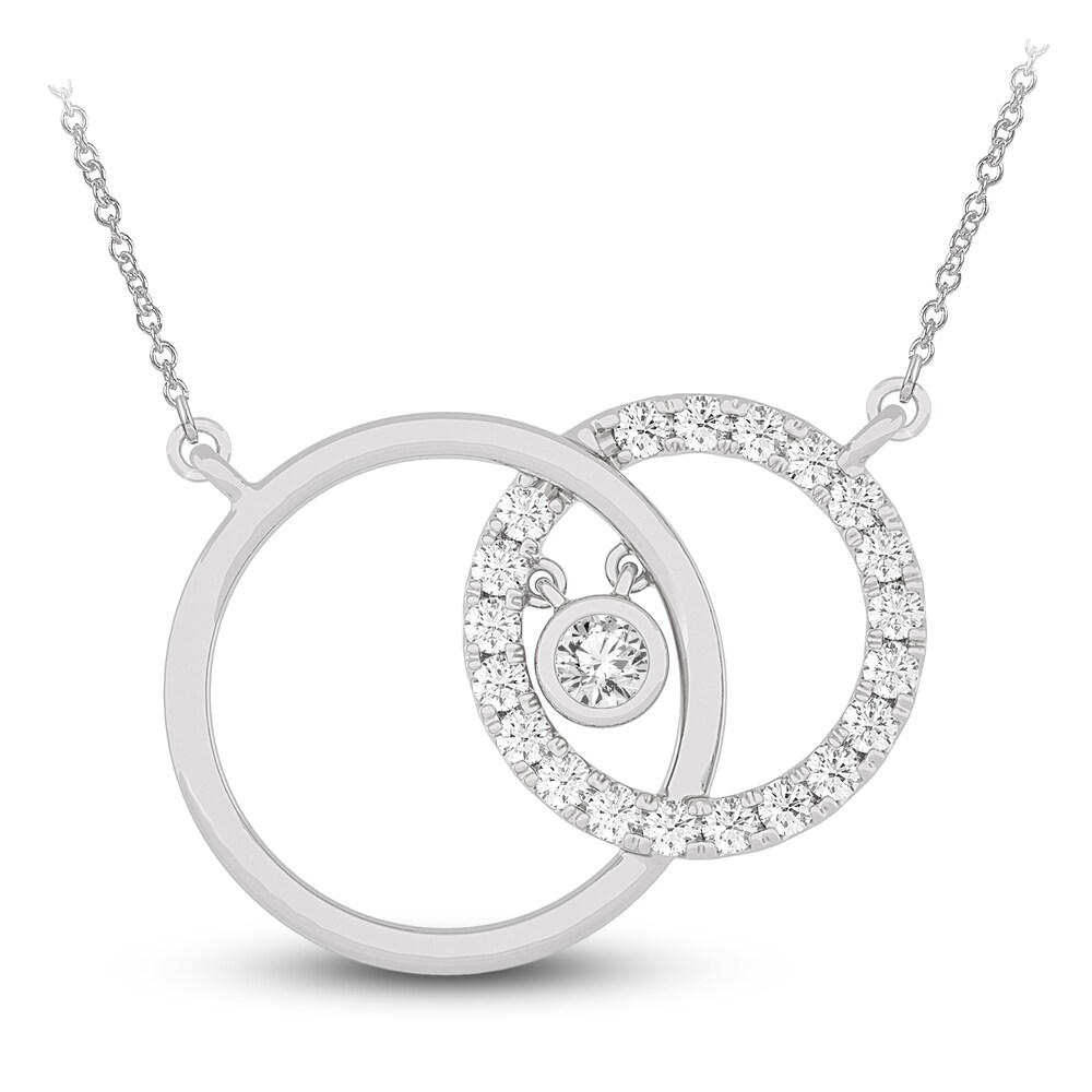 Diamond Pendant Necklace 1/2 ct tw Round 14K White Gold 18\" eKfVSw3w