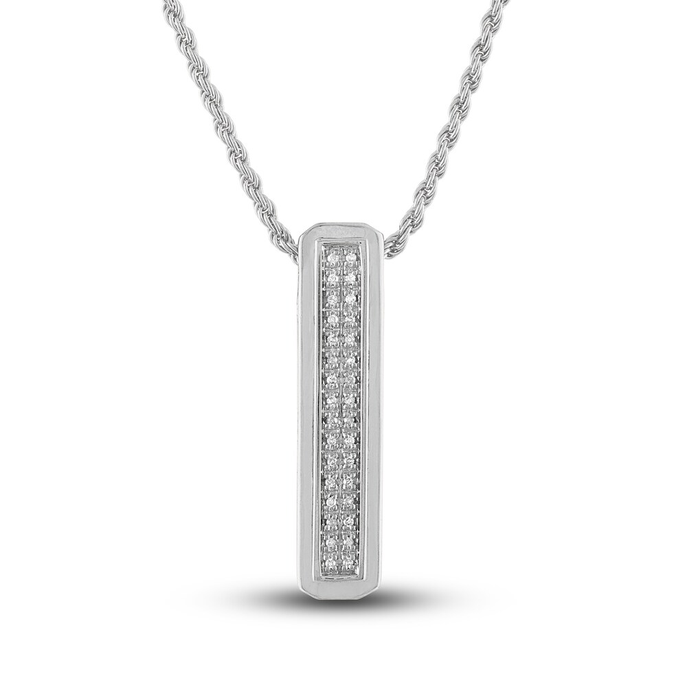 1933 by Esquire Diamond Necklace 1/8 ct tw Round Sterling Silver eLCf7CTl [eLCf7CTl]