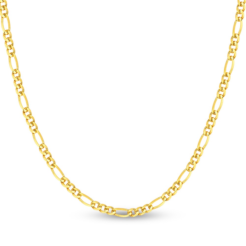 Figaro Chain Necklace 14K Yellow Gold 24" eLkYEL1J