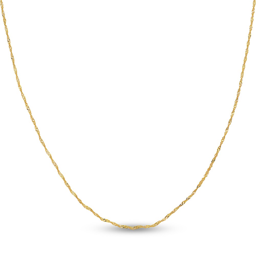 Singapore Chain Necklace 14K Yellow Gold 18" eUr3TRtO