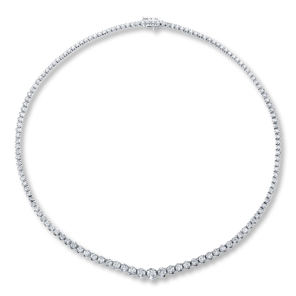 Certified Diamonds 7 ct tw Round-Cut 14K White Gold Tennis Necklace ecdu9XK1