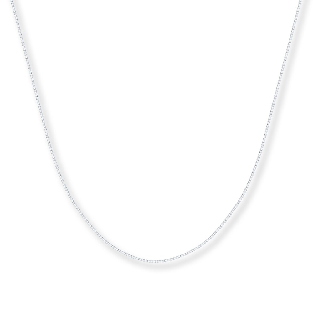 Box Chain 14K White Gold 20" Length echDuULi