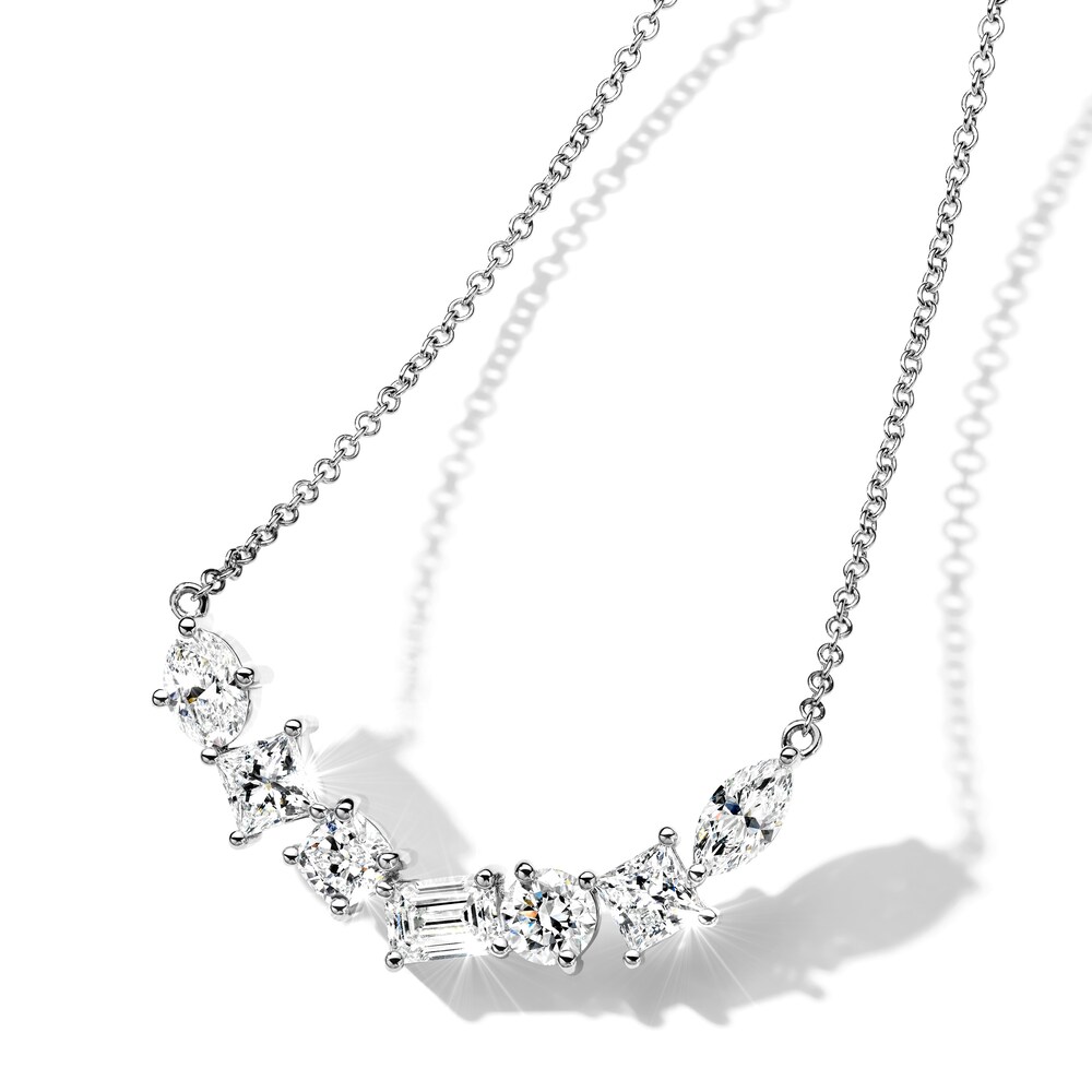 Jared Atelier Diamond Necklace 4-3/8 ct tw Round/Cushion/ Oval/Emerald/Princess/Marquise Platinum 17\" eliiOBz9