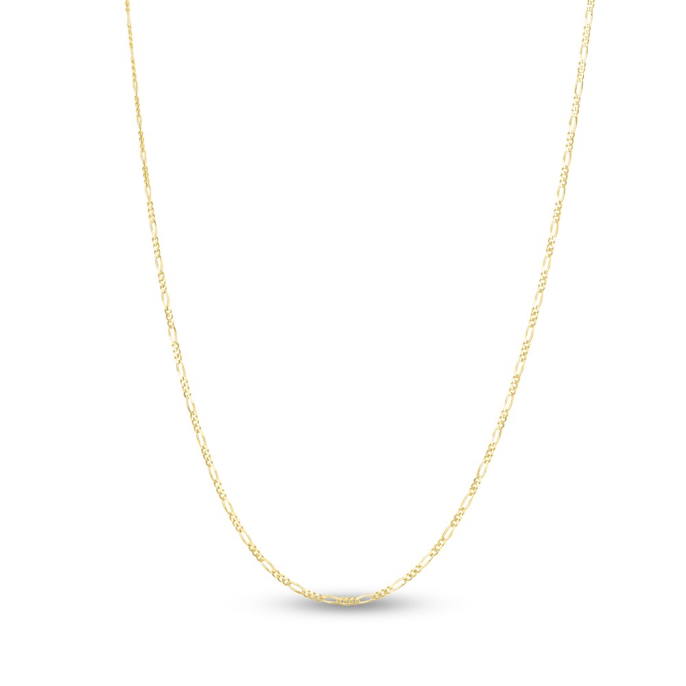 Figaro Chain Necklace 14K Yellow Gold 18" epuALTr7