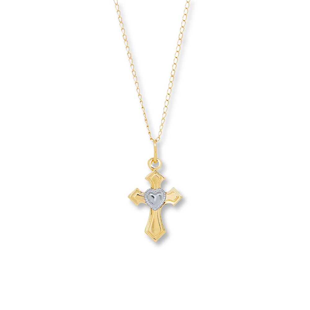 Children\'s Cross Necklace 14K Yellow Gold euY74Jyh