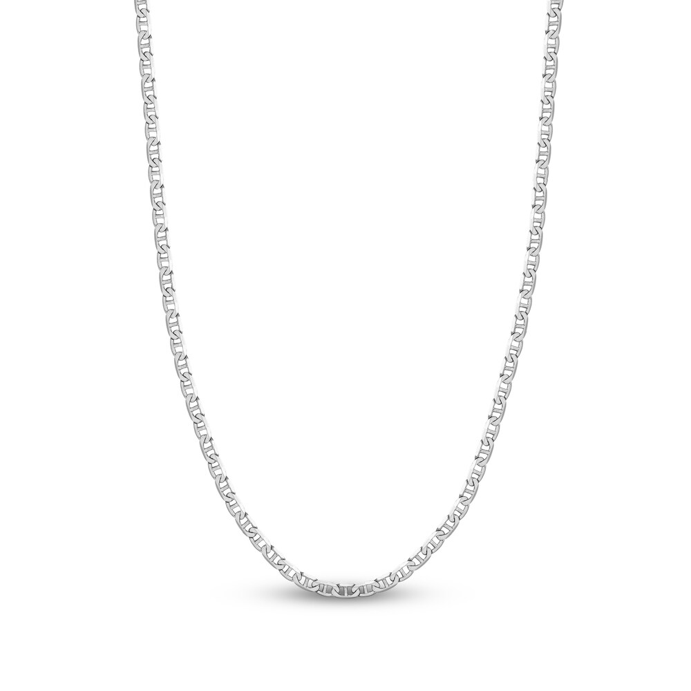 Mariner Chain Necklace 14K White Gold 30" f284H03C