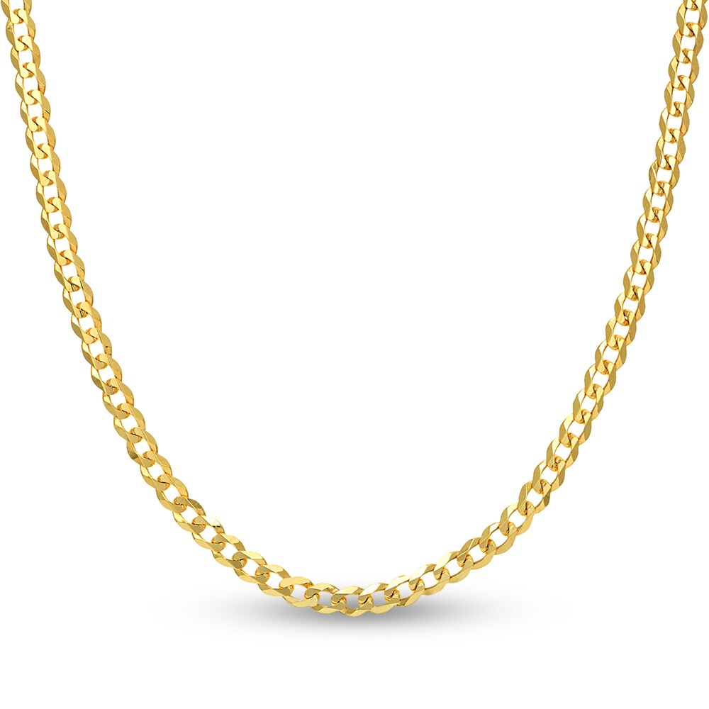 Light Cuban Link Necklace 14K Yellow Gold 18\" fAteXOvv