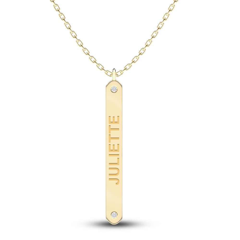 Juliette Maison Diamond Engravable Pendant Necklace Diamond Accents 10K Yellow Gold fEoQh0TS