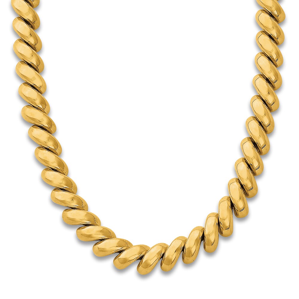San Marco Chain Necklace 14K Yellow Gold 16\" fIfHquok