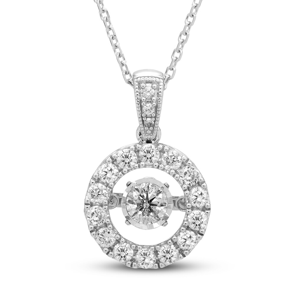 Diamond Necklace 3/4 ct tw Round 14K White Gold fOPXvoqO