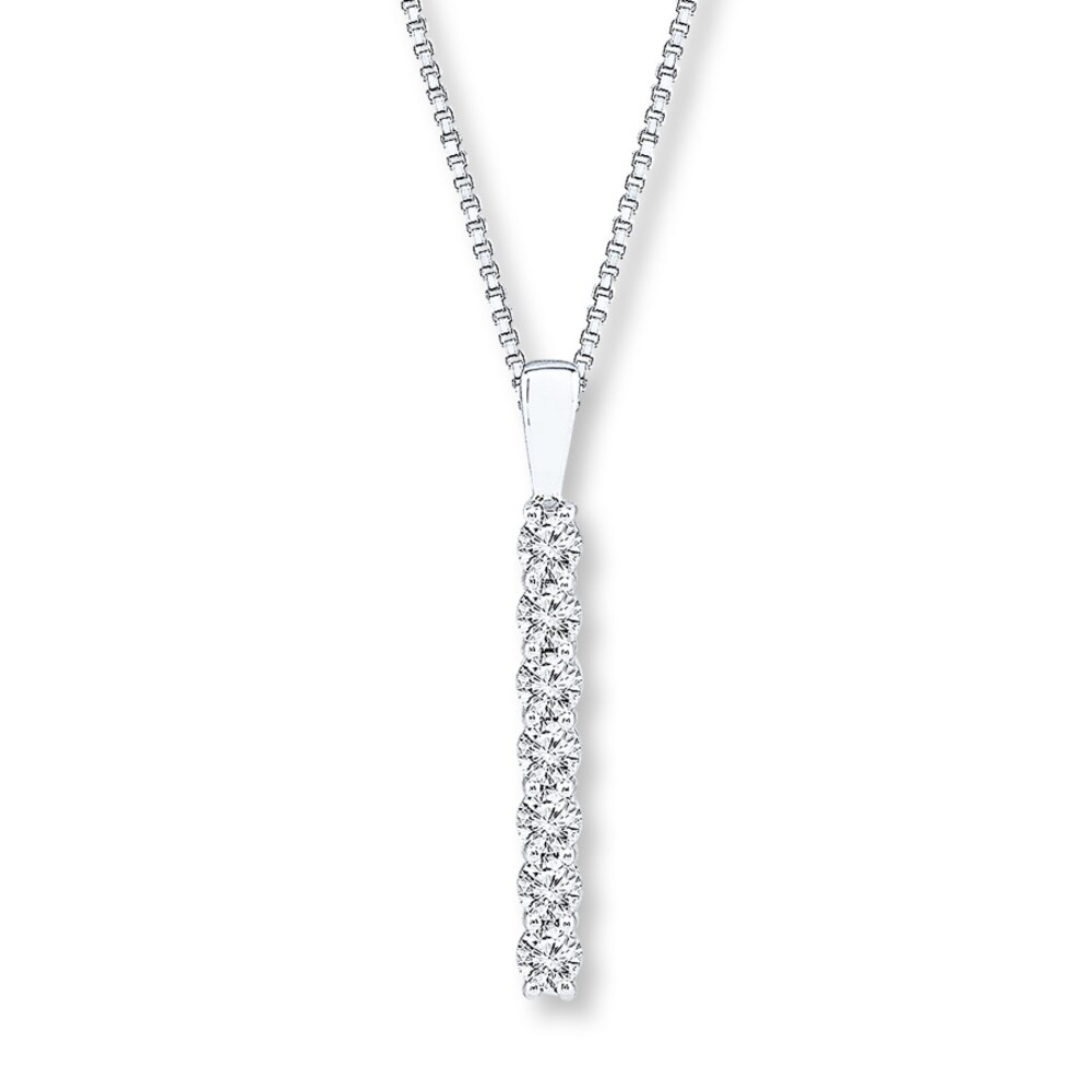 Diamond Bar Necklace 1/2 ct tw Round-cut 14K White Gold fSOdW85i