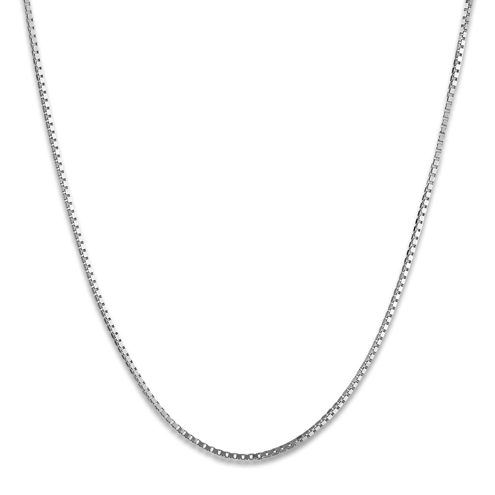 Box Chain Necklace 10K White Gold 22 Length fZPstACJ