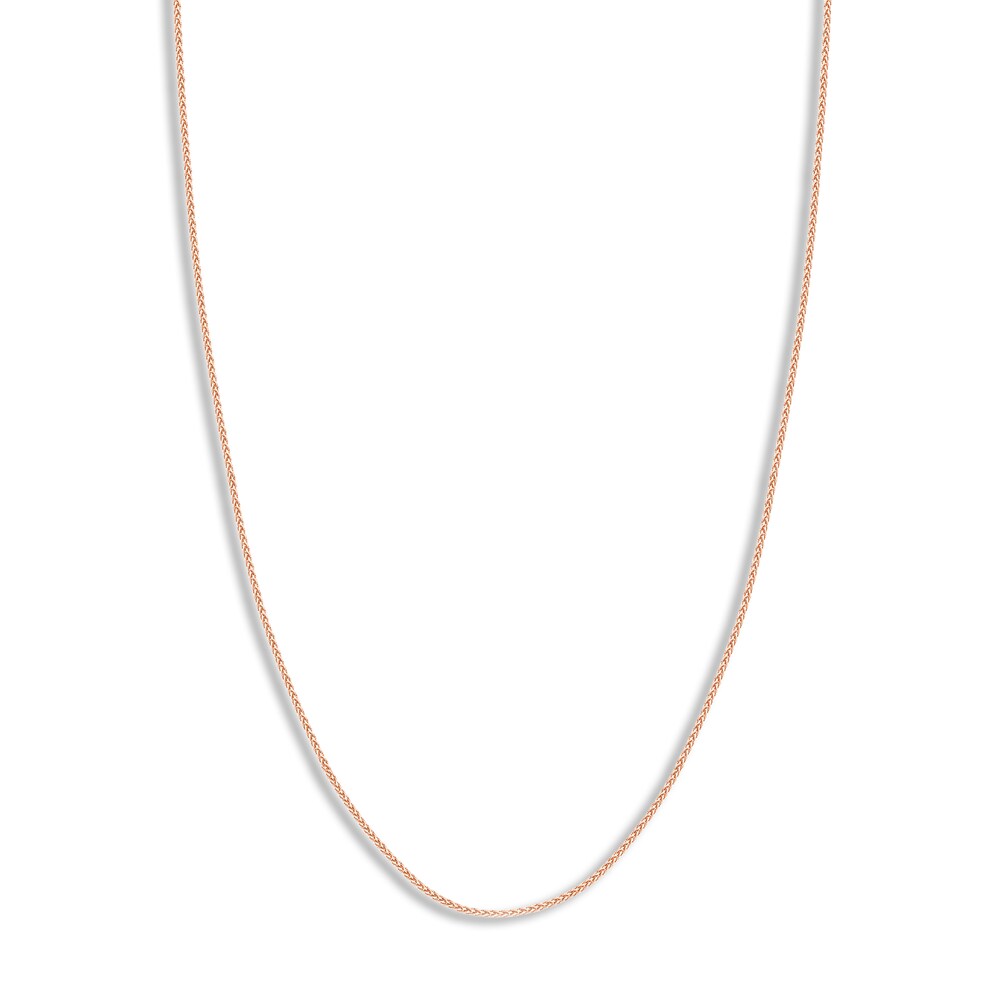 Round Wheat Chain Necklace 14K Rose Gold 16" fgNHYxfT