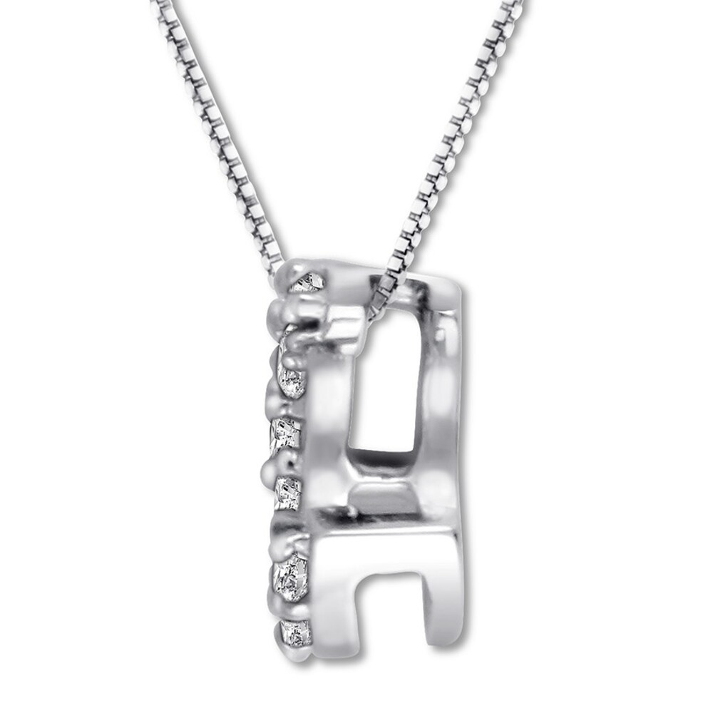 Diamond Initial C Necklace 1/20 ct tw Round-cut 10K White Gold fixYQijV
