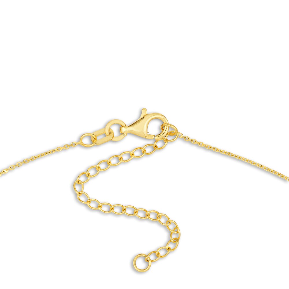 Fluted Cross Necklace 14K Yellow Gold 16\" ftEXPPC0