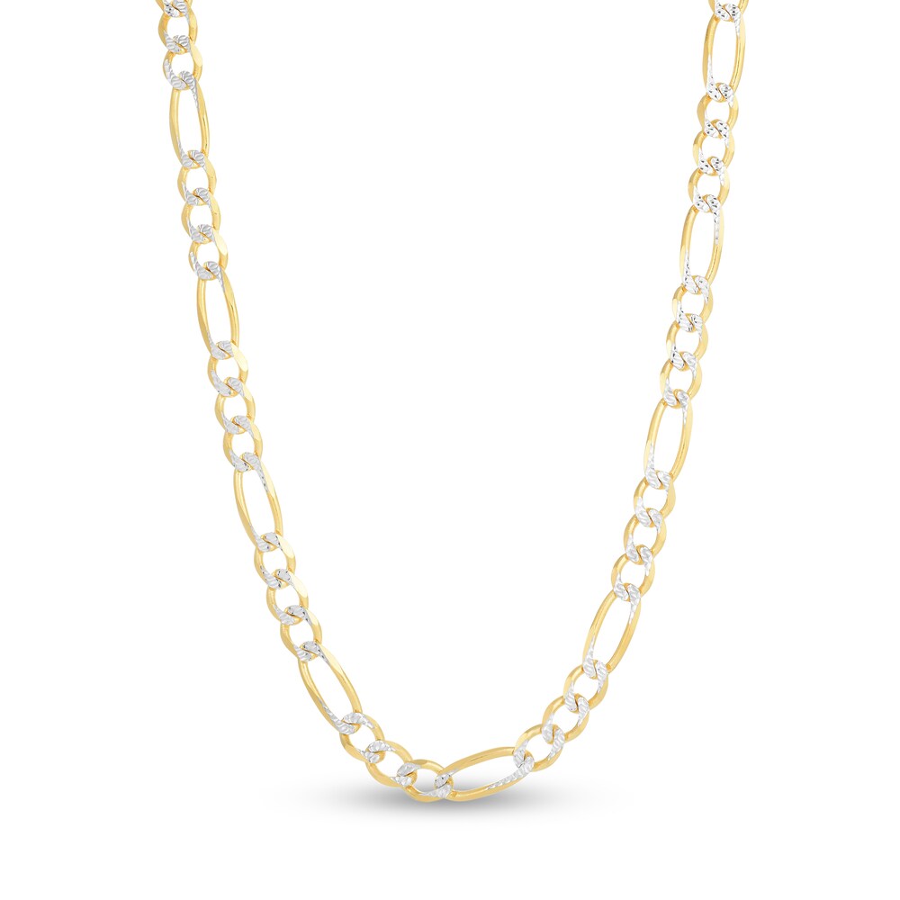 Two-Tone Curb Chain Necklace 14K Yellow Gold 26" fysQ78cQ