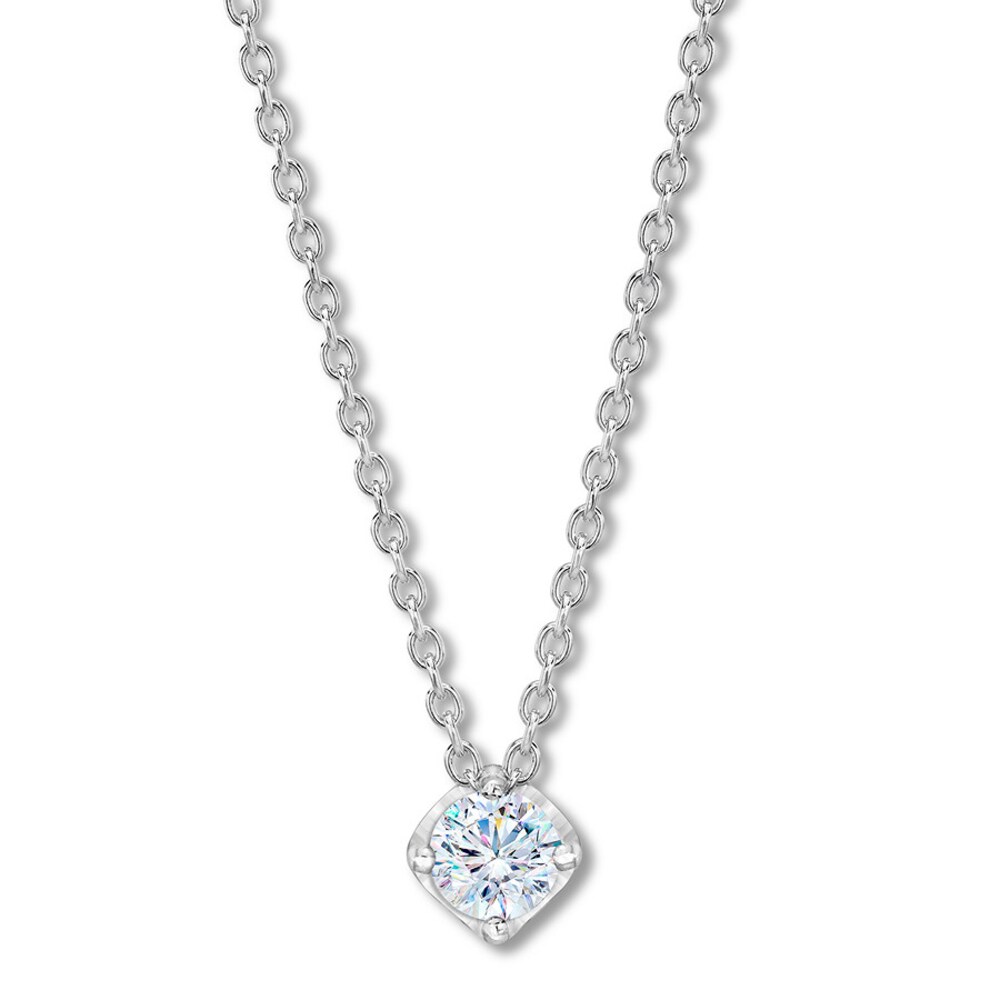 THE LEO First Light Diamond Solitaire Necklace 1/4 carat Round 14K White Gold (I1/I) fzbIsGt0