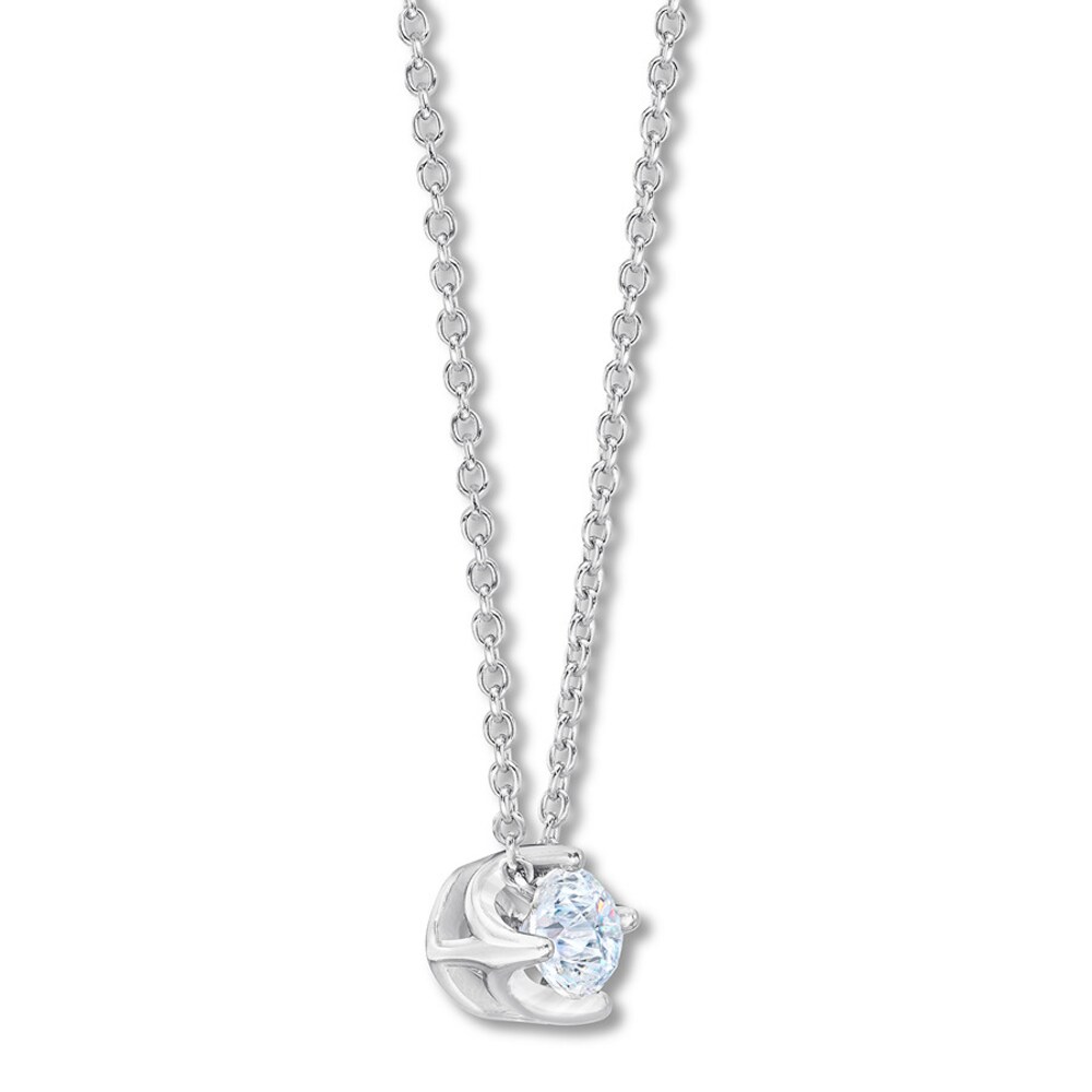 THE LEO First Light Diamond Solitaire Necklace 1/4 carat Round 14K White Gold (I1/I) fzbIsGt0