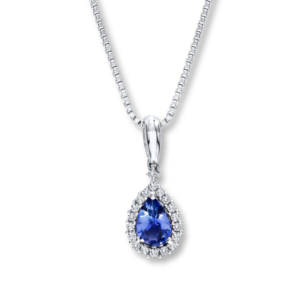 Tanzanite Necklace Pear-Shaped with Diamonds Sterling Silver g0y0q7tp [g0y0q7tp]