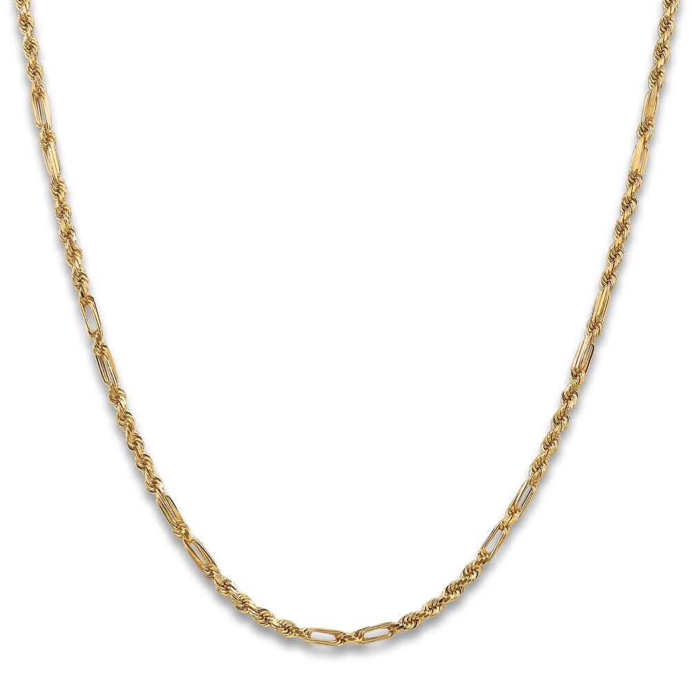 Diamond-Cut Rope Chain Necklace 14K Yellow Gold 18" 3.0mm g3nnLpTj